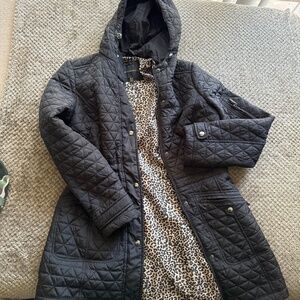 Cinched waist light winter coat